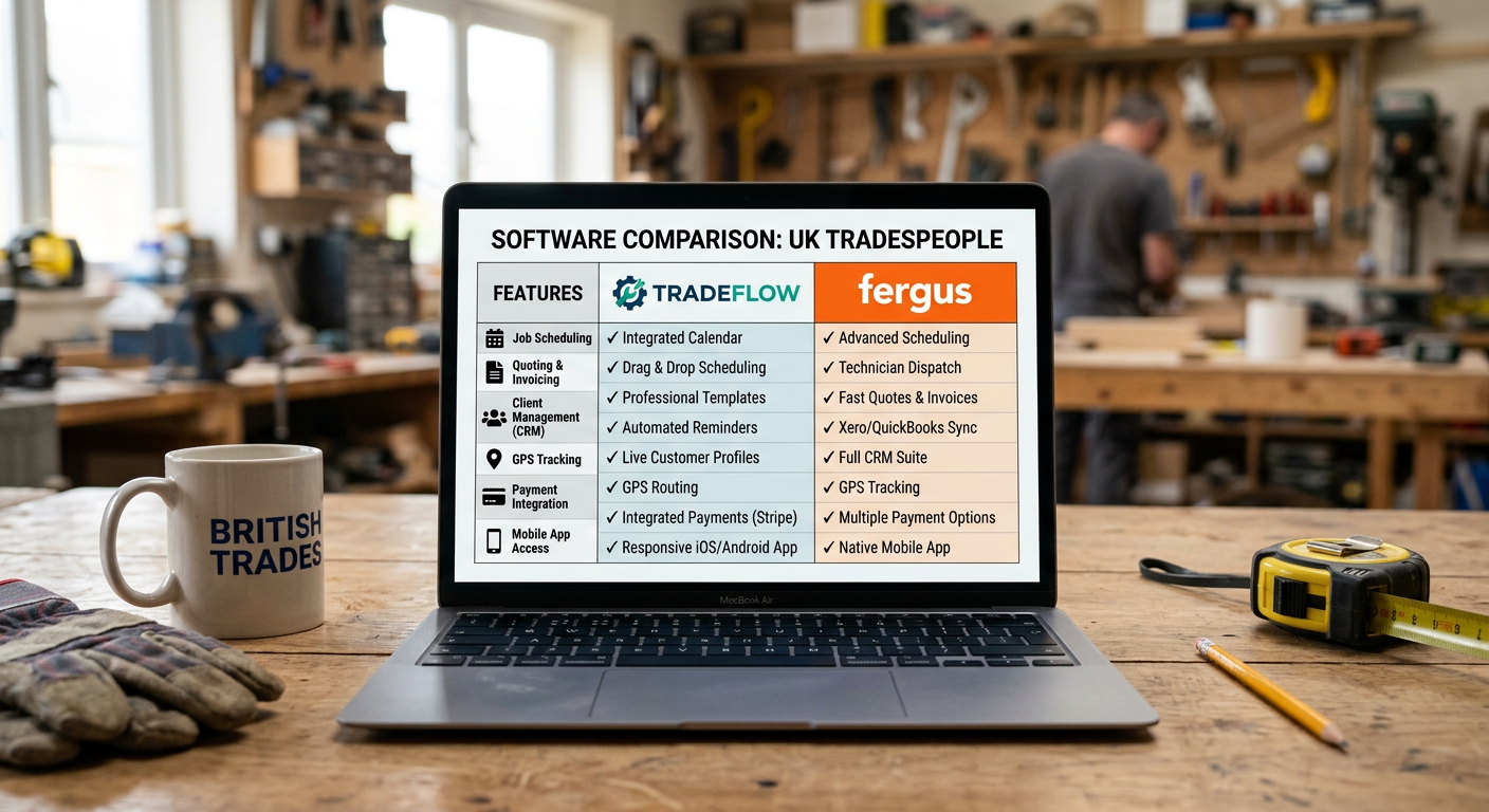 TradeFlow vs Fergus: Feature-by-Feature Comparison for UK Trades