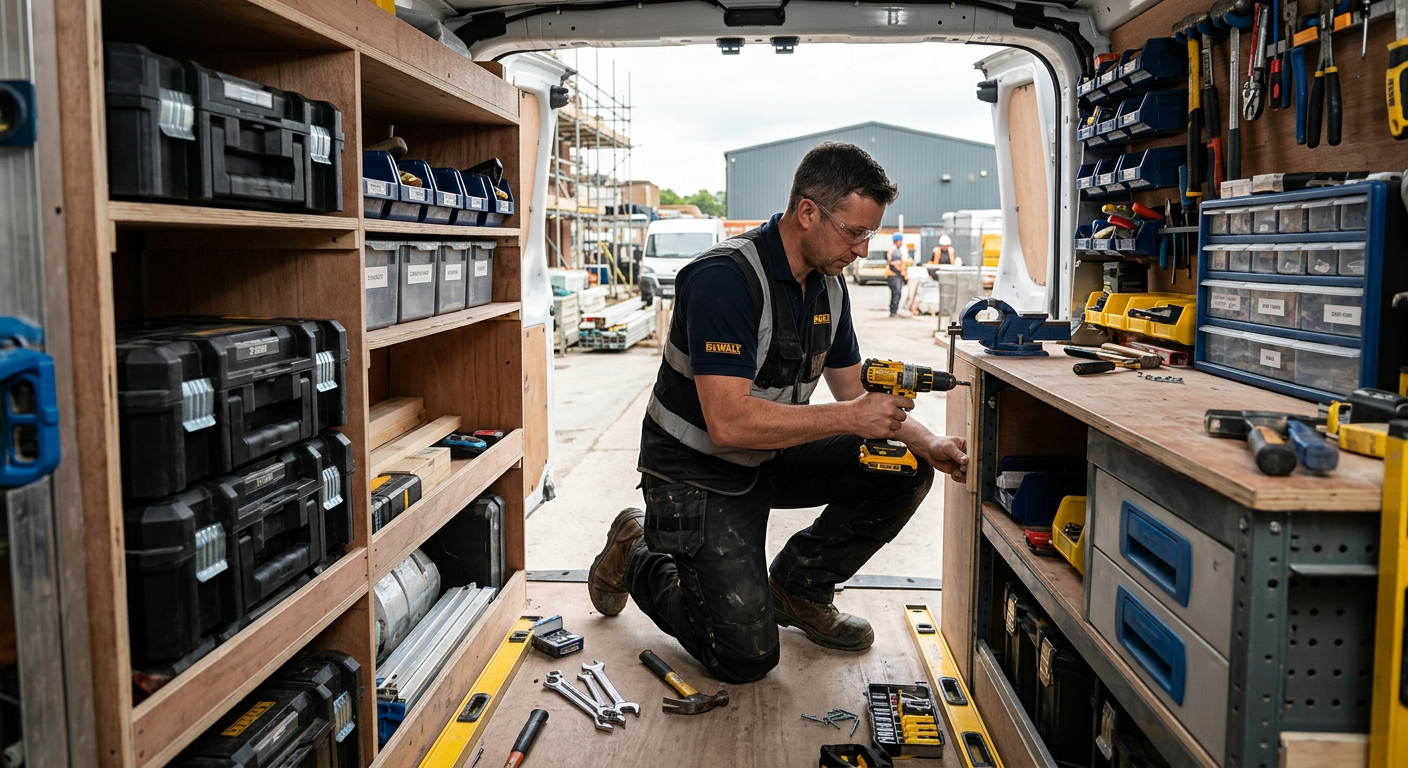 A UK tradesperson working on a job related to Tradespeople: Optimising Your Van for Job Management