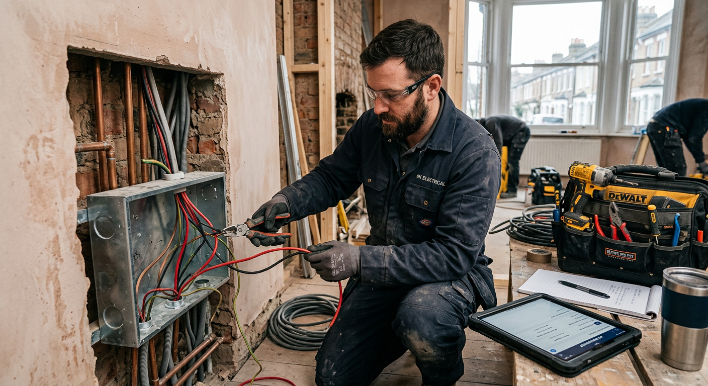 A UK tradesperson working on a job related to Tradespeople: Streamline Your Business with Job Manag